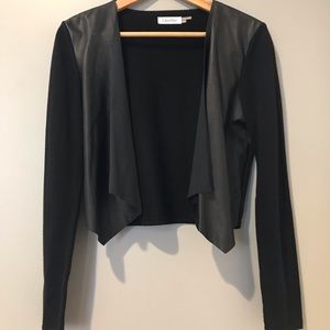 Calvin Klein | Faux / Vegan Leather Open Cardigan